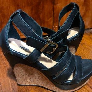 Ugg Dillon Leather Platform Wedge Sandal